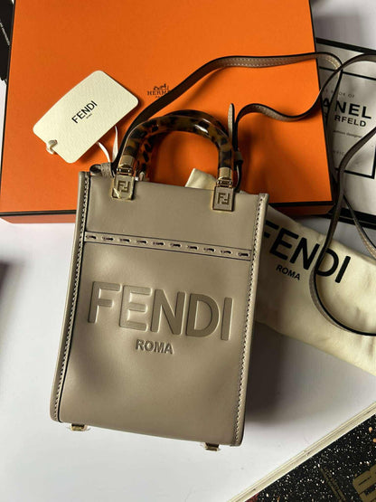 Fendi mini sunshine taupe rank A 8BS051 ABVL