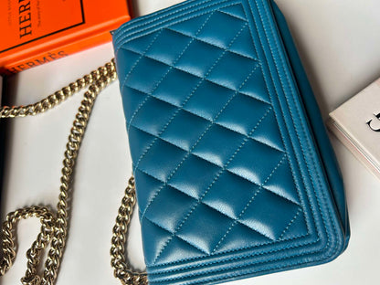 Chanel Leboy Woc Blue Lambskin Series 28