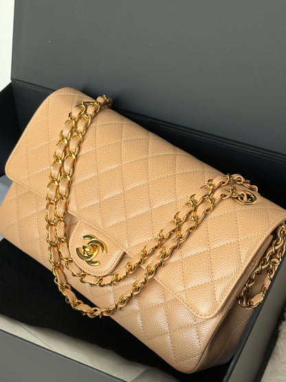 Chanel double flap med beige caviar ghw micro NPLHJ1P0 Rank SA