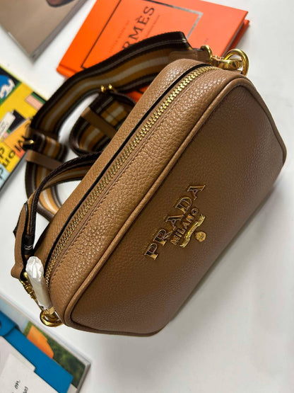 Prada camera bag mini caramel 158D crossbody guitar strap Brandnew