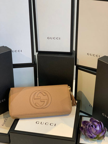 Gucci&nbsp;Soho Zippy Beige Long&nbsp;wallet Brandnew