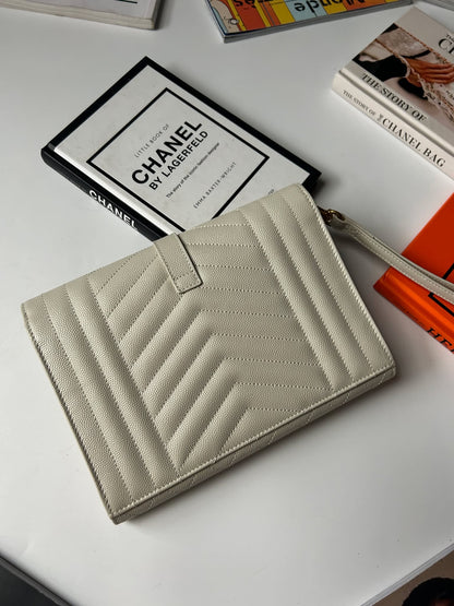 YSL white ghw clutch Brandnew