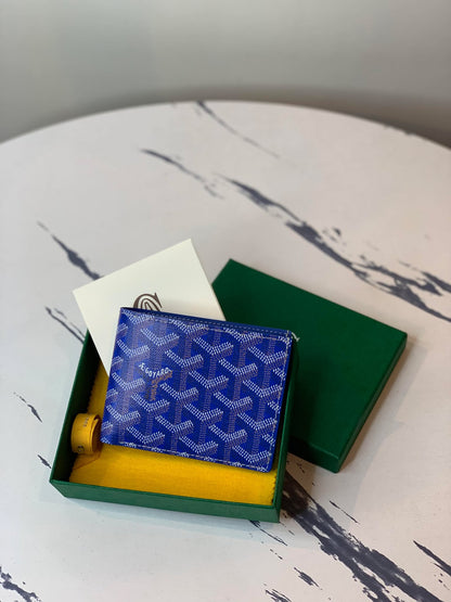 Goyard Bifold Wallet Mens Blue VAR 020236