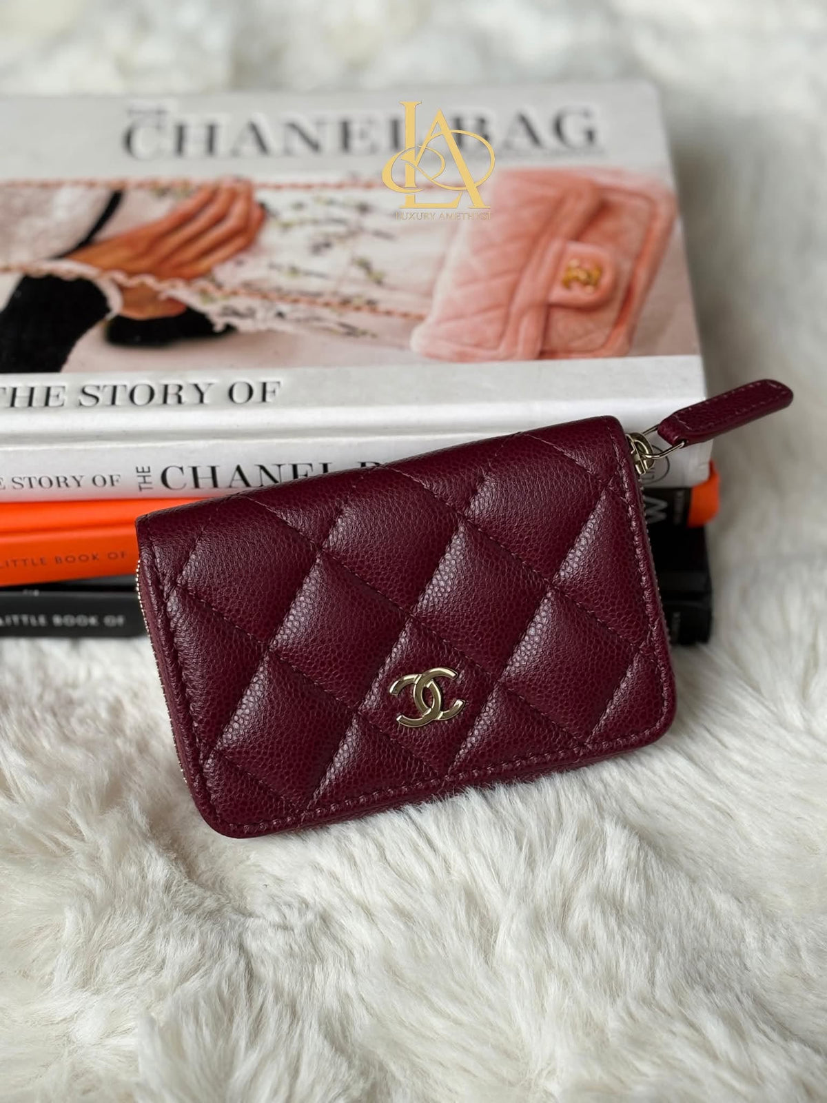 Chanel Compact zippy maroon chw caviar NU4U8156