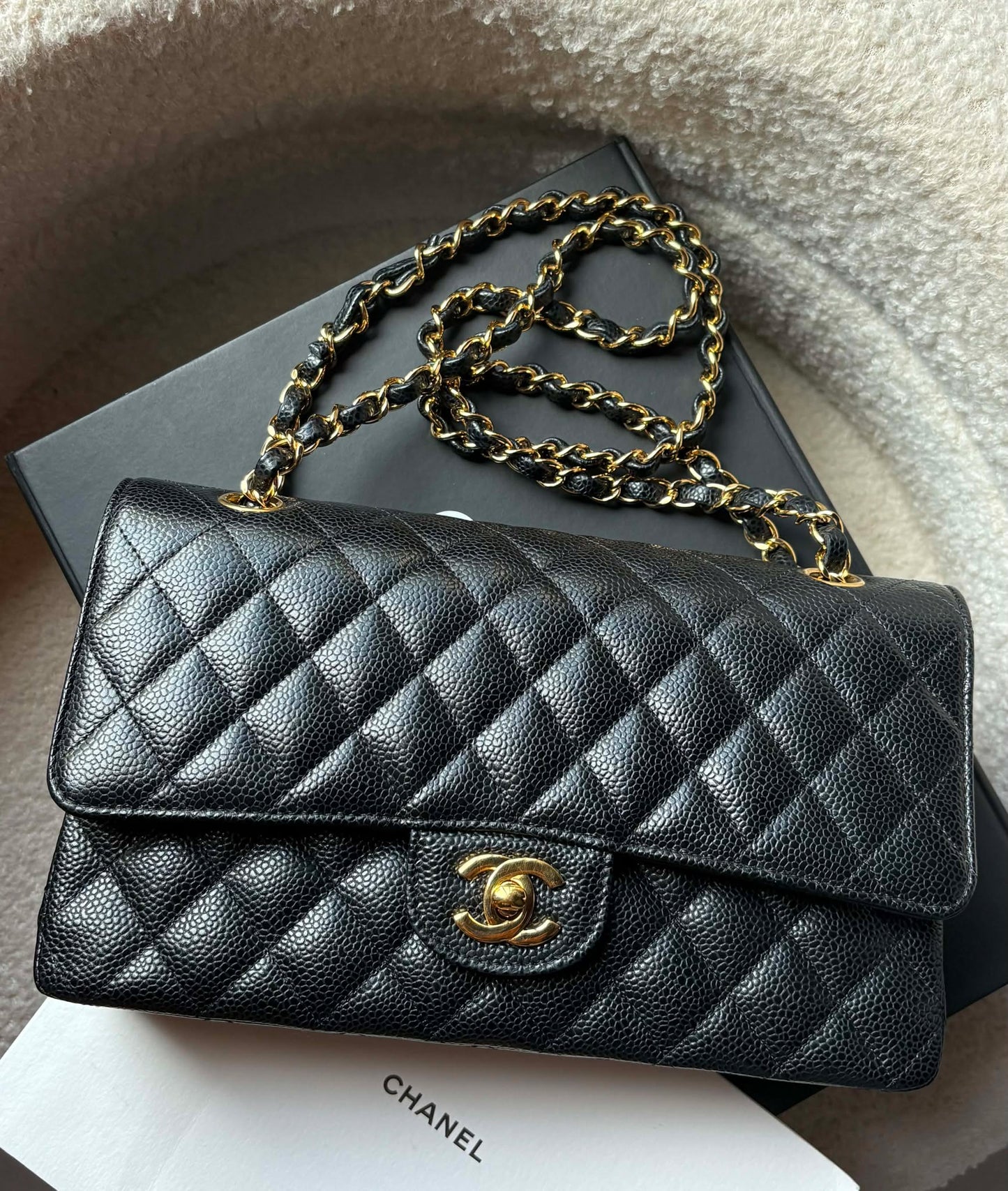 Chanel double flap black ghw micro H9PA0C2J rank A