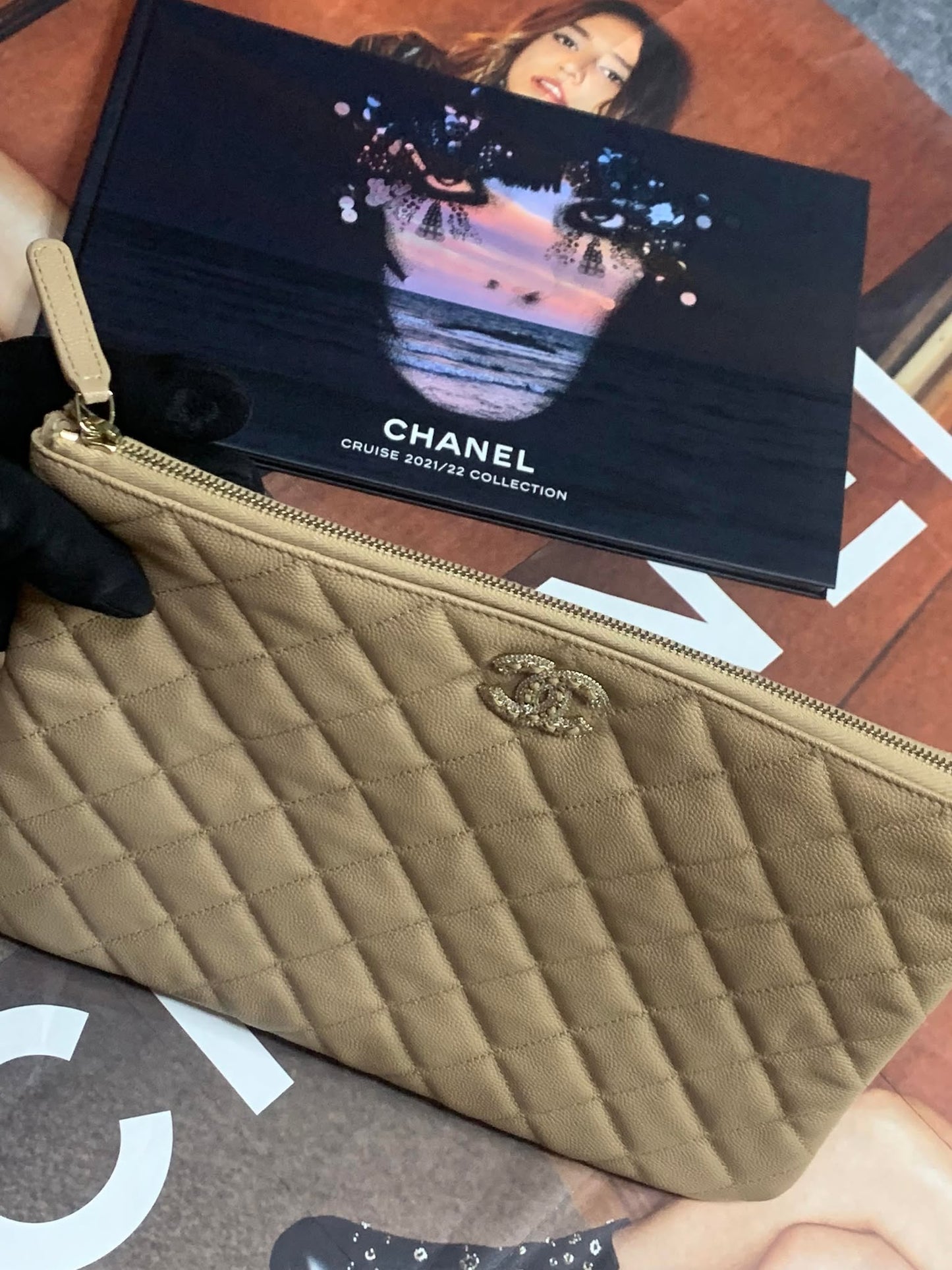 Chanel Medium Ocase Caviar Beige