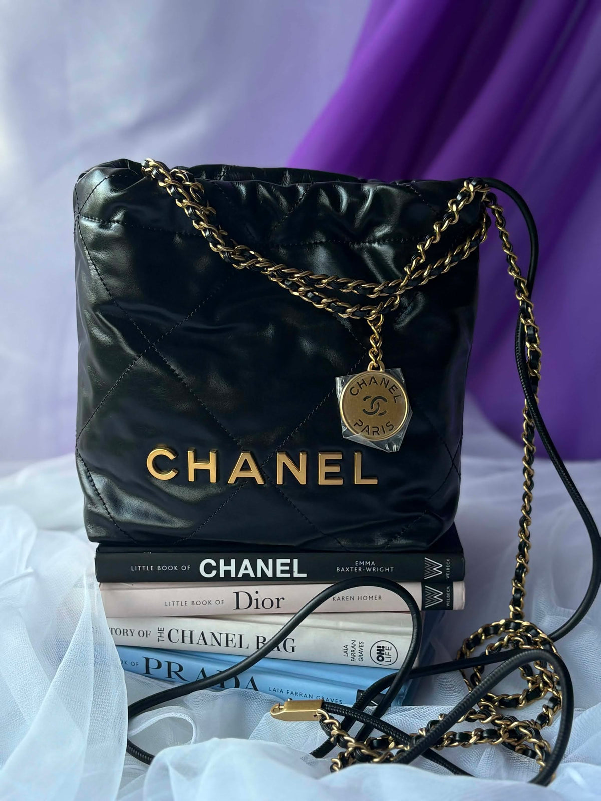 Chanel black mini hobo ghw BN