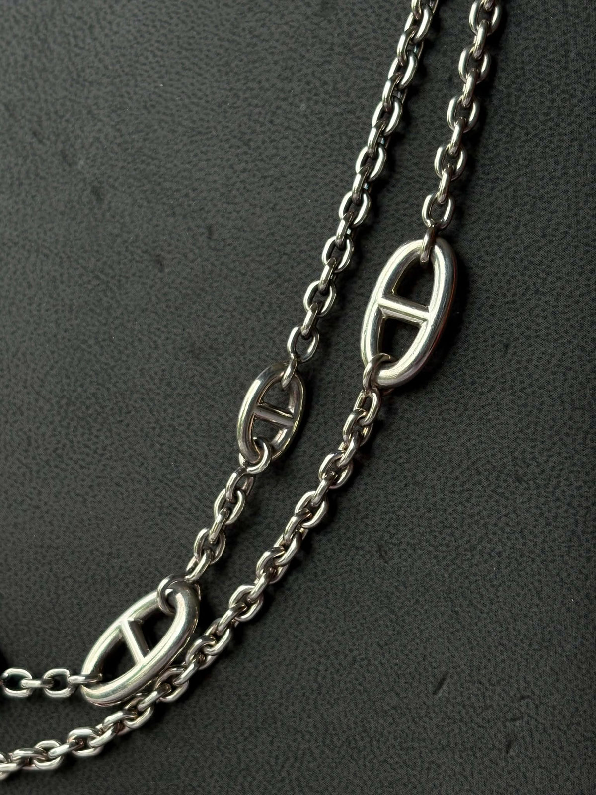 Hermes Farandole small model long necklace in silver