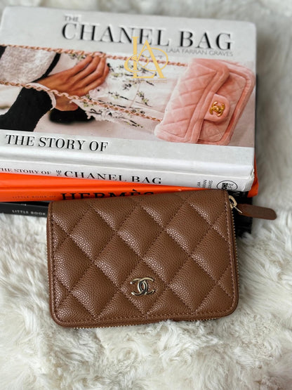 Chanel Compact zippy medsize chw caviar caramel G32AL85L