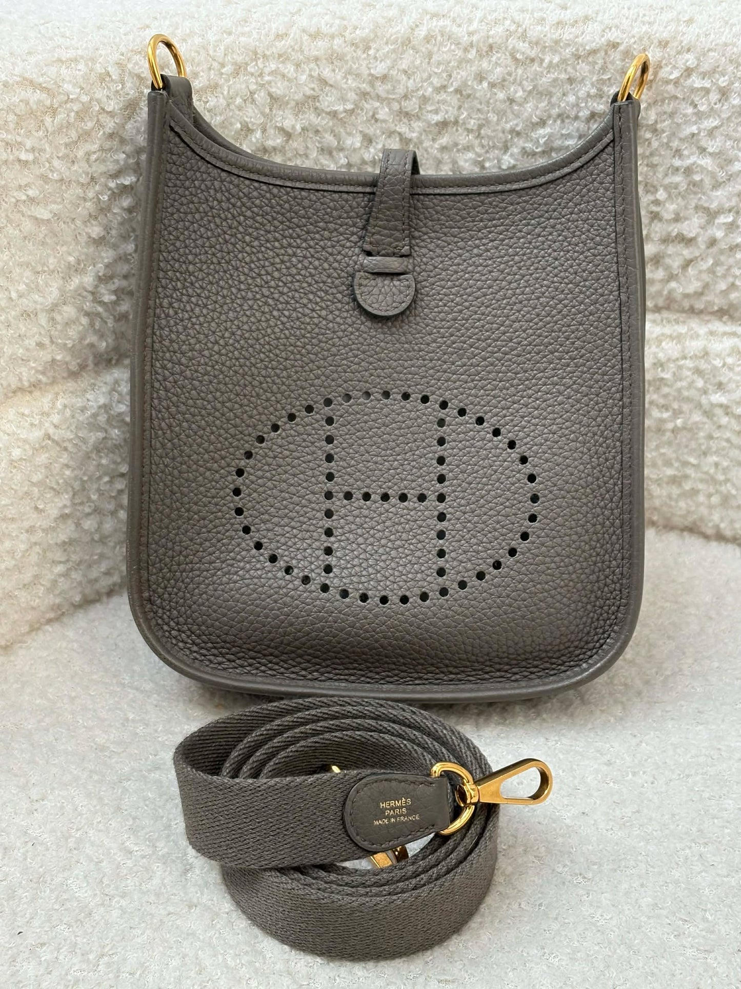 Hermes Tpm gray ghw strap stamp D DS 001 ZP Rank A
