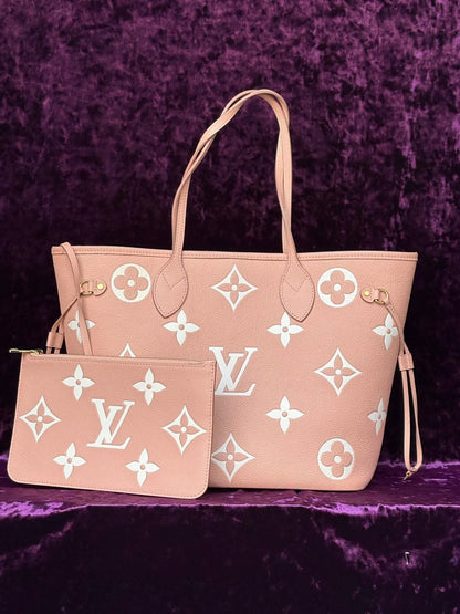 Louis Vuitton Neverfull Pm Impriente Pink Micro Rank A