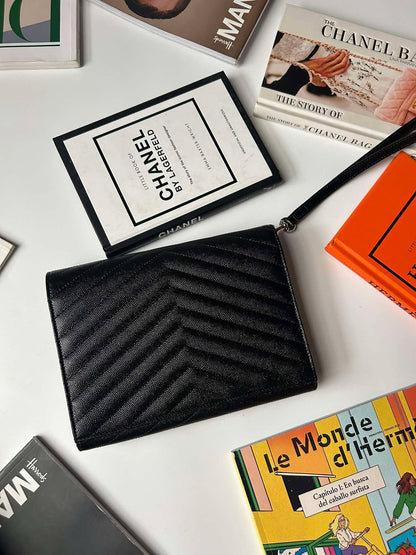 YSL Clutch black shw ALM617862.9820 Brandnew