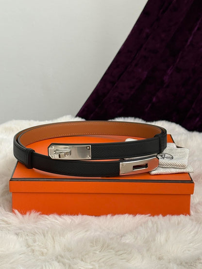 Hermes Kelly belt black phw stamp G UY 240 TM Brandnew