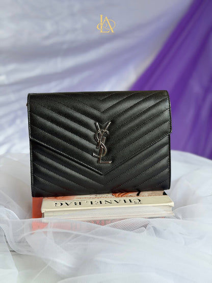 YSL Clutch black shw ALM617862.9820 Brandnew