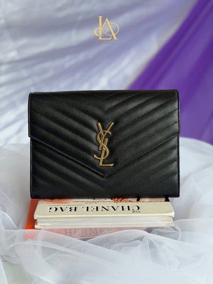 YSL Clutch black shw ALM617862.9820 Brandnew