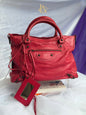 Balenciaga city red rhw with entrupy cert strap Rank A 8.5