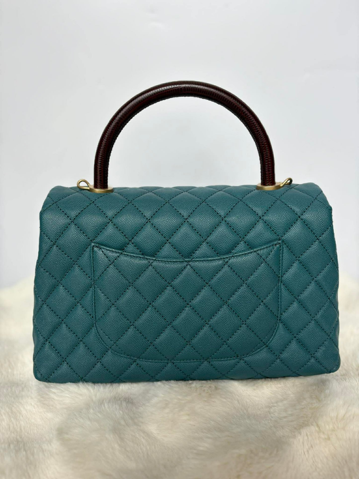 Chanel coco med lizard handle ghw series 28237389