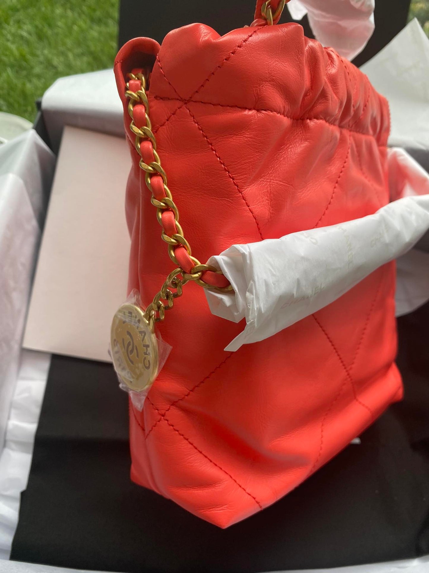 Chanel 23P hobo red calfskin sling bag