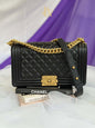 Chanel leboy new med black caviar ghw series 27325601 Rank A