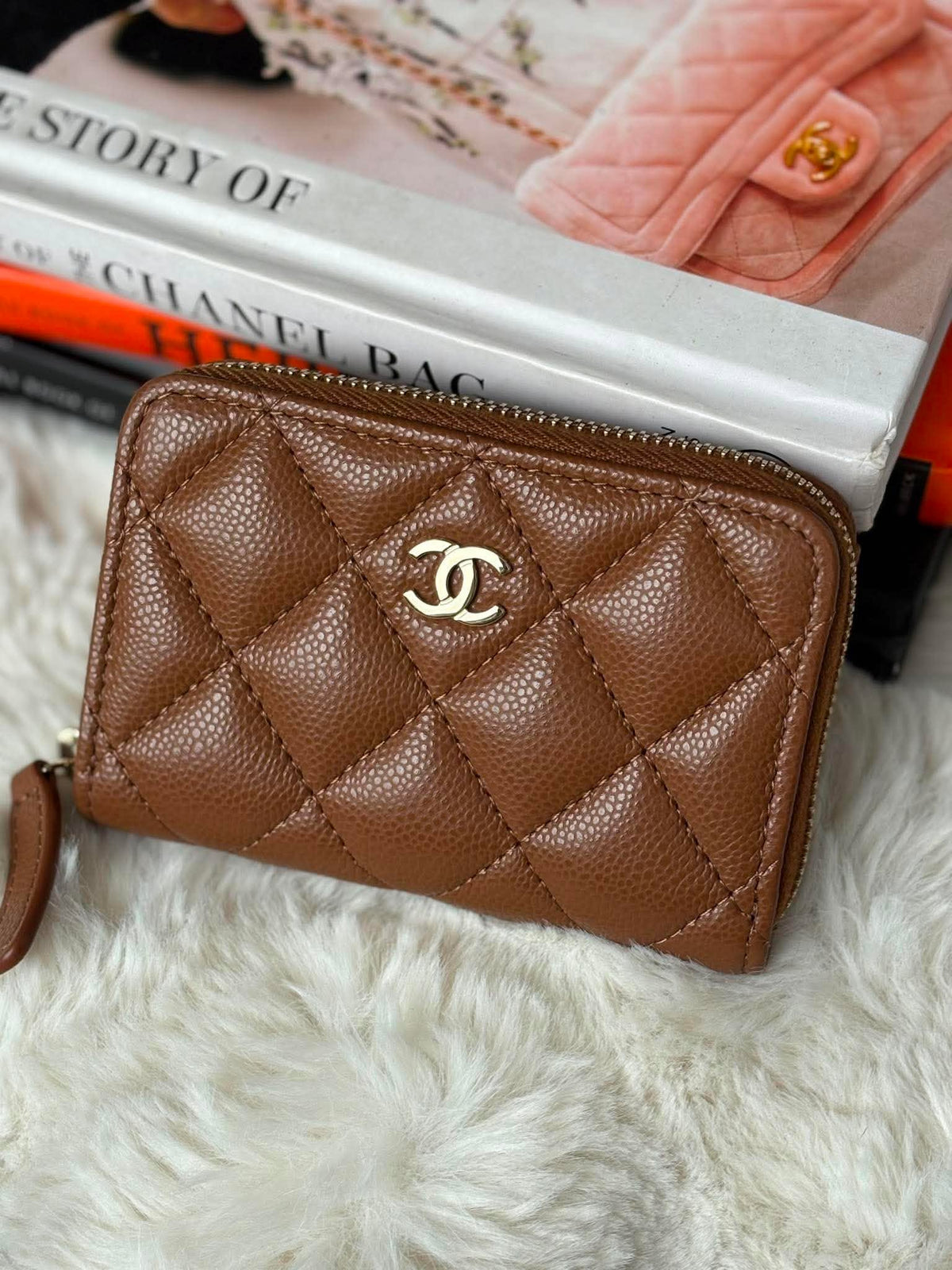 Chanel Compact Zippy Caramel ghw CPN14GP1 caviar