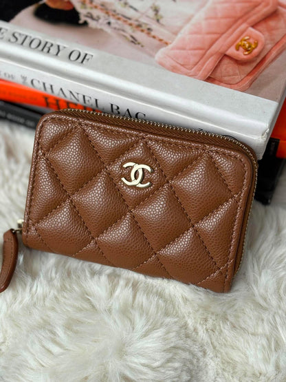 Chanel Compact Zippy Caramel ghw CPN14GP1 caviar
