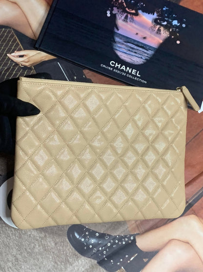Chanel Medium Ocase Caviar Beige