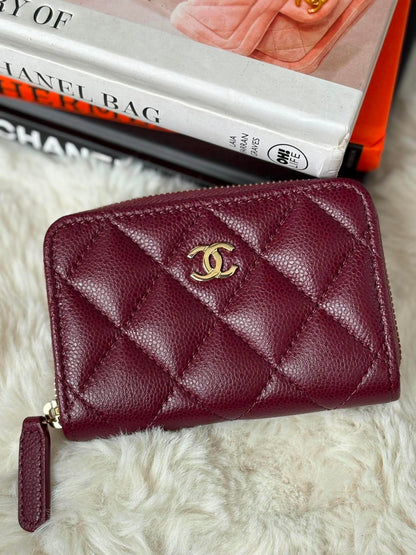 Chanel Compact zippy maroon chw caviar NU4U8156