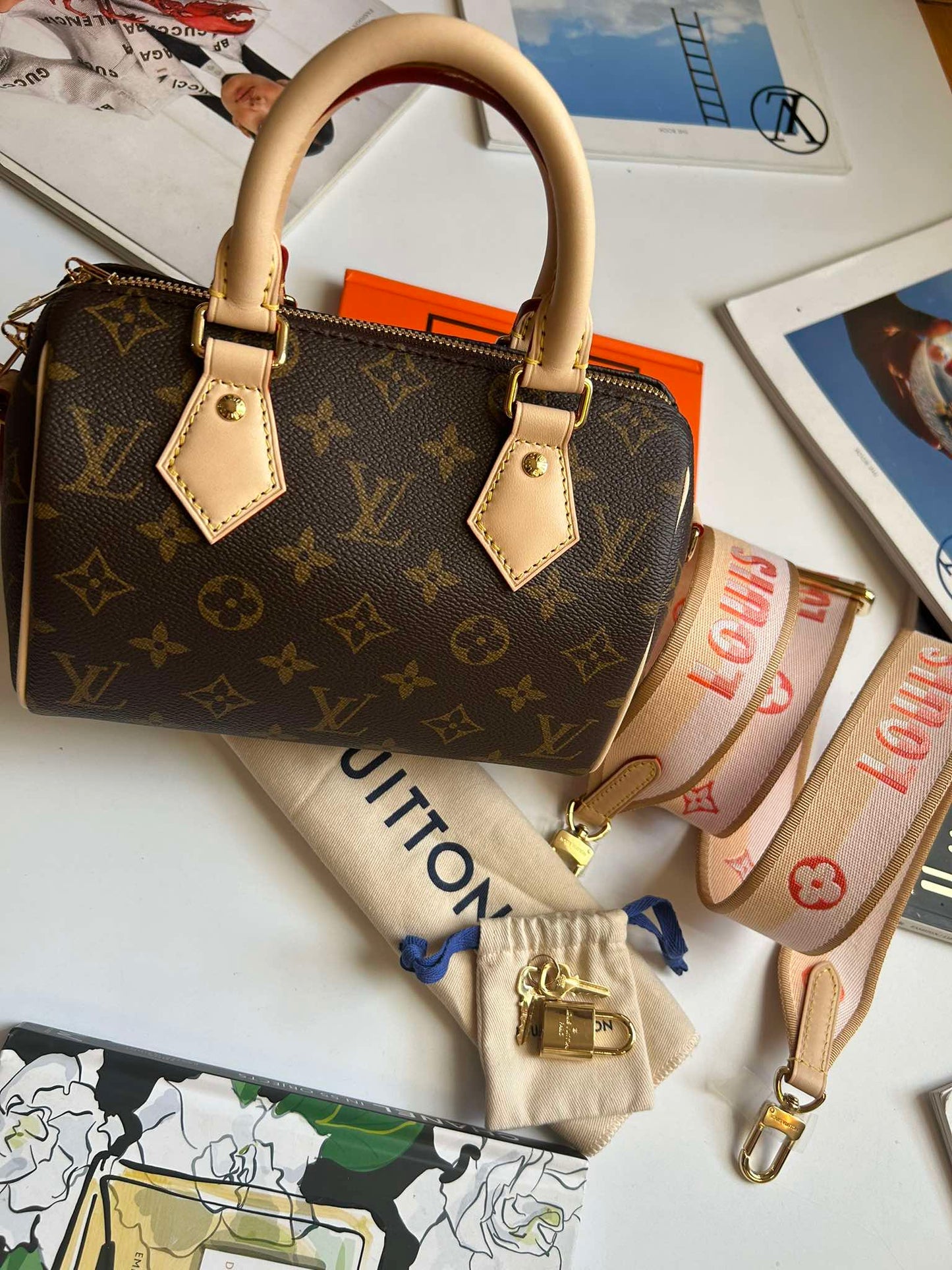 Louis Vuitton Speedy&nbsp;20 monogram pink strap