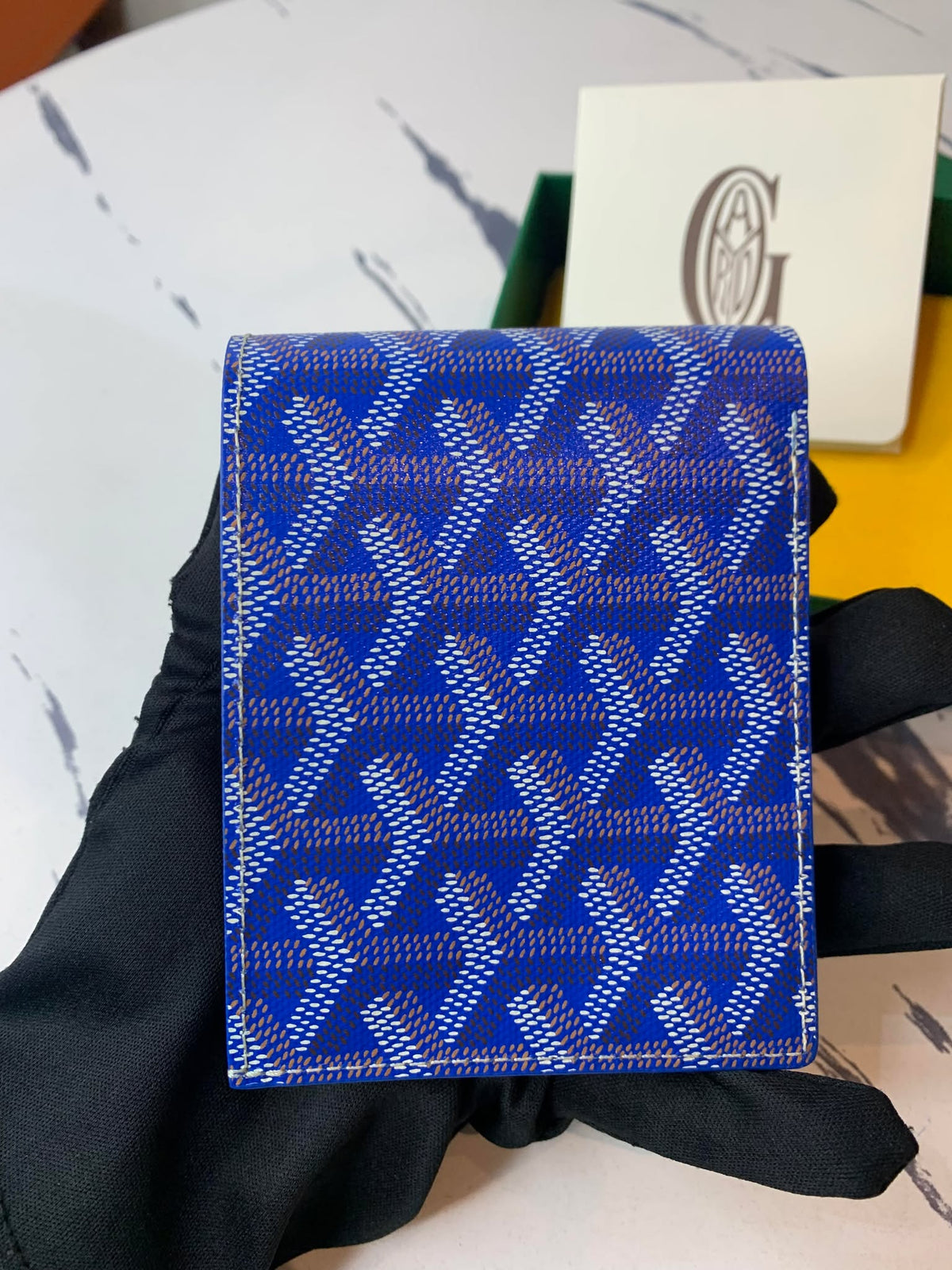 Goyard Bifold Wallet Mens Blue VAR 020236