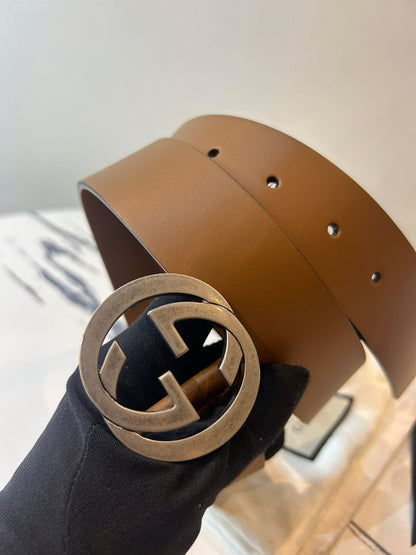 Gucci belt brown silver faded buckle size 90/36