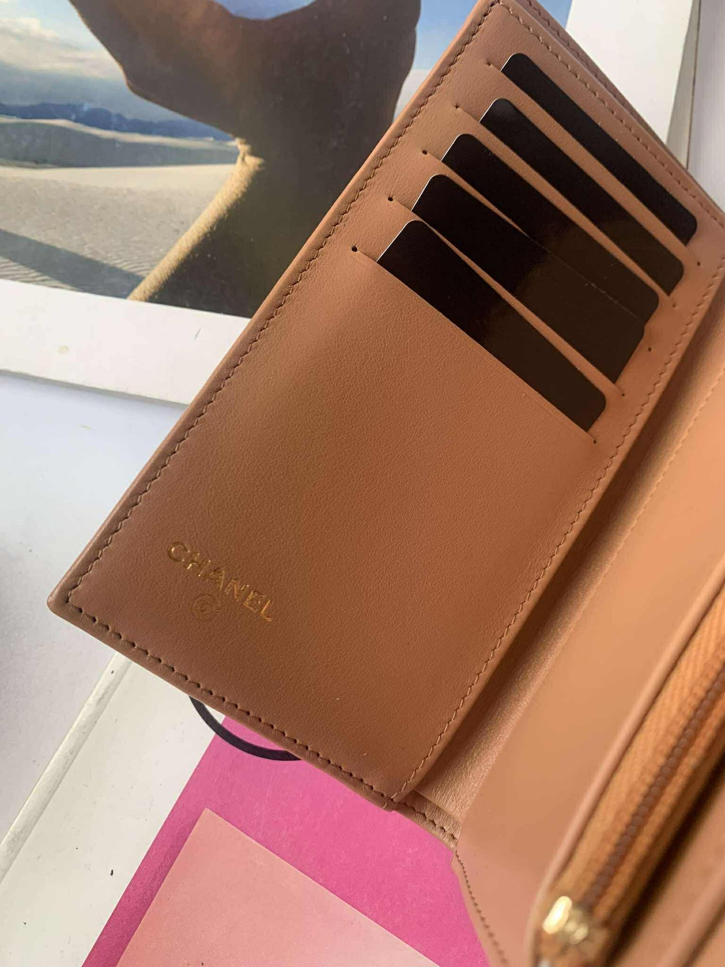 Chanel Passport holder dark beige GHW caviar GHW brand new