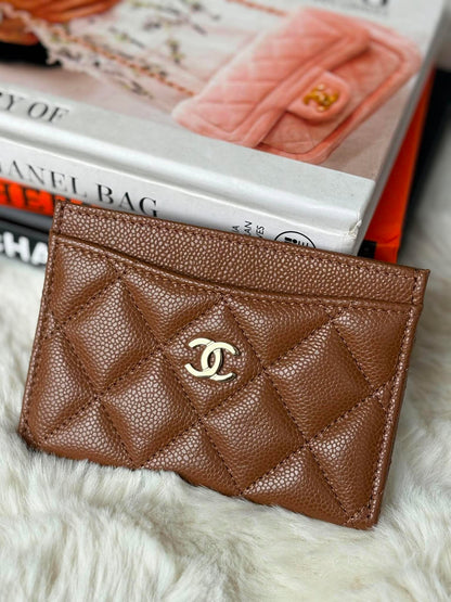 Chanel classic card holder ghw caramel XXCEXP8K