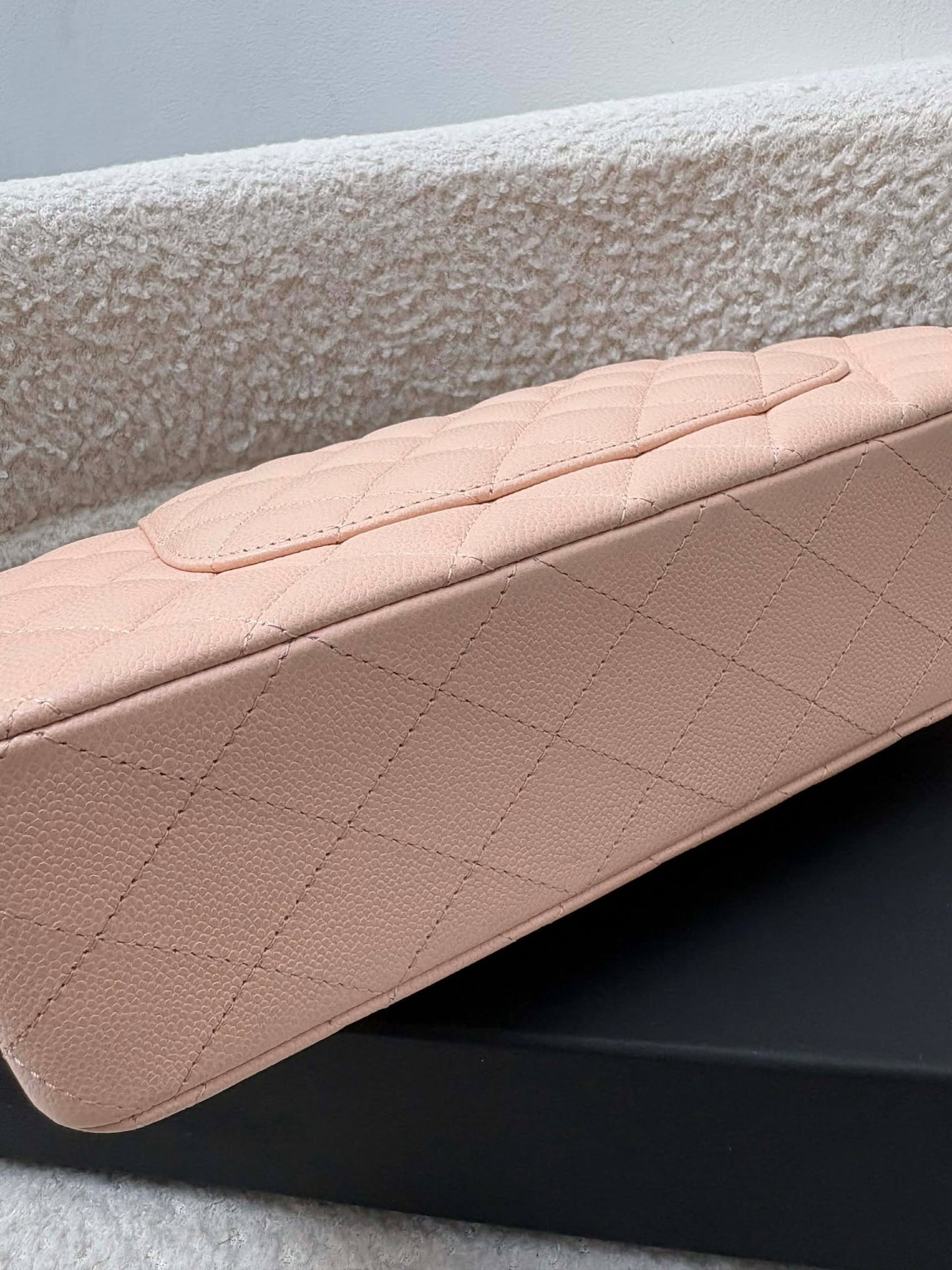 Chanel Double Flap Medium Beige Caviar