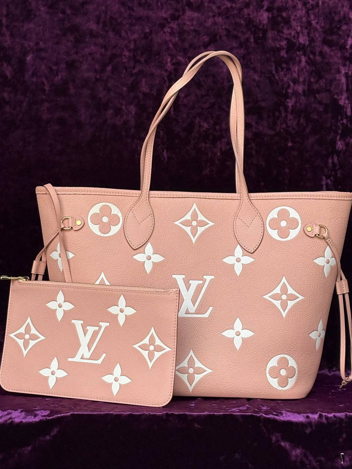 Louis Vuitton Neverfull Pm Impriente Pink Micro Rank A