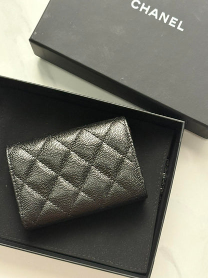 Chanel s-small wallet trifold caviar ghw micro XNEU6XN8