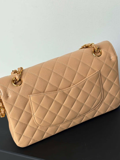 Chanel double flap med beige caviar ghw micro NPLHJ1P0 Rank SA