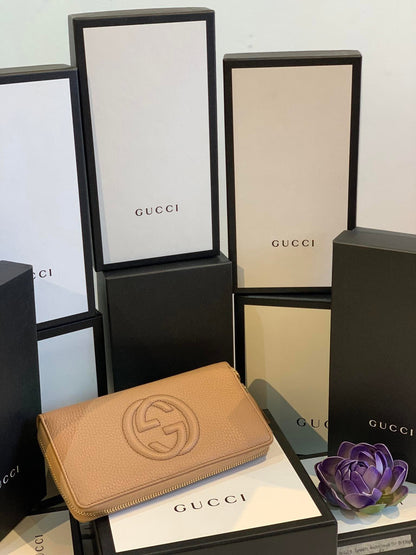 Gucci&nbsp;Soho Zippy Beige Long&nbsp;wallet Brandnew