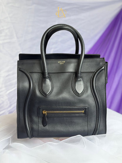 Celine luggage micro deep blue ghw Rank A