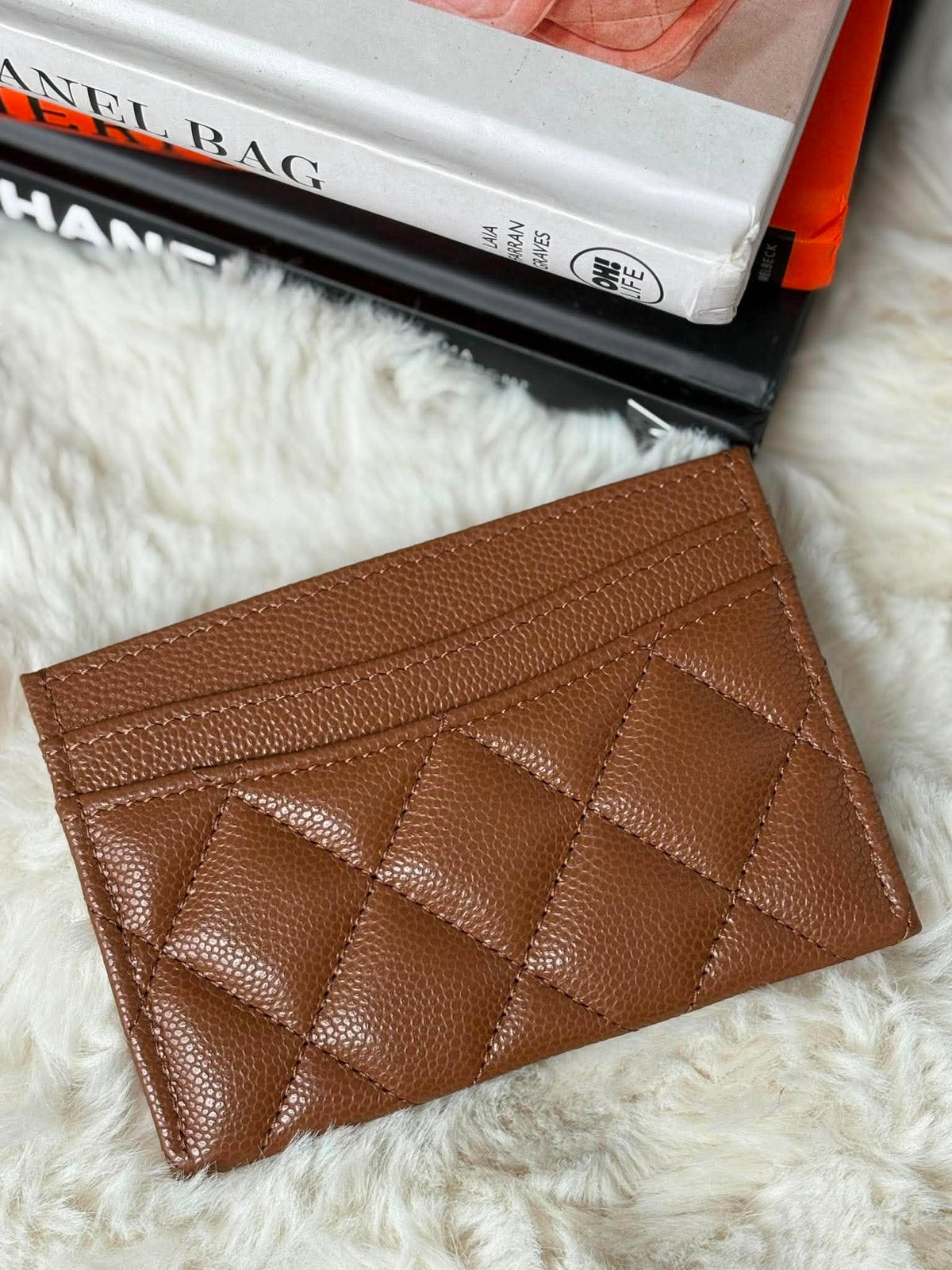 Chanel classic card holder ghw caramel XXCEXP8K
