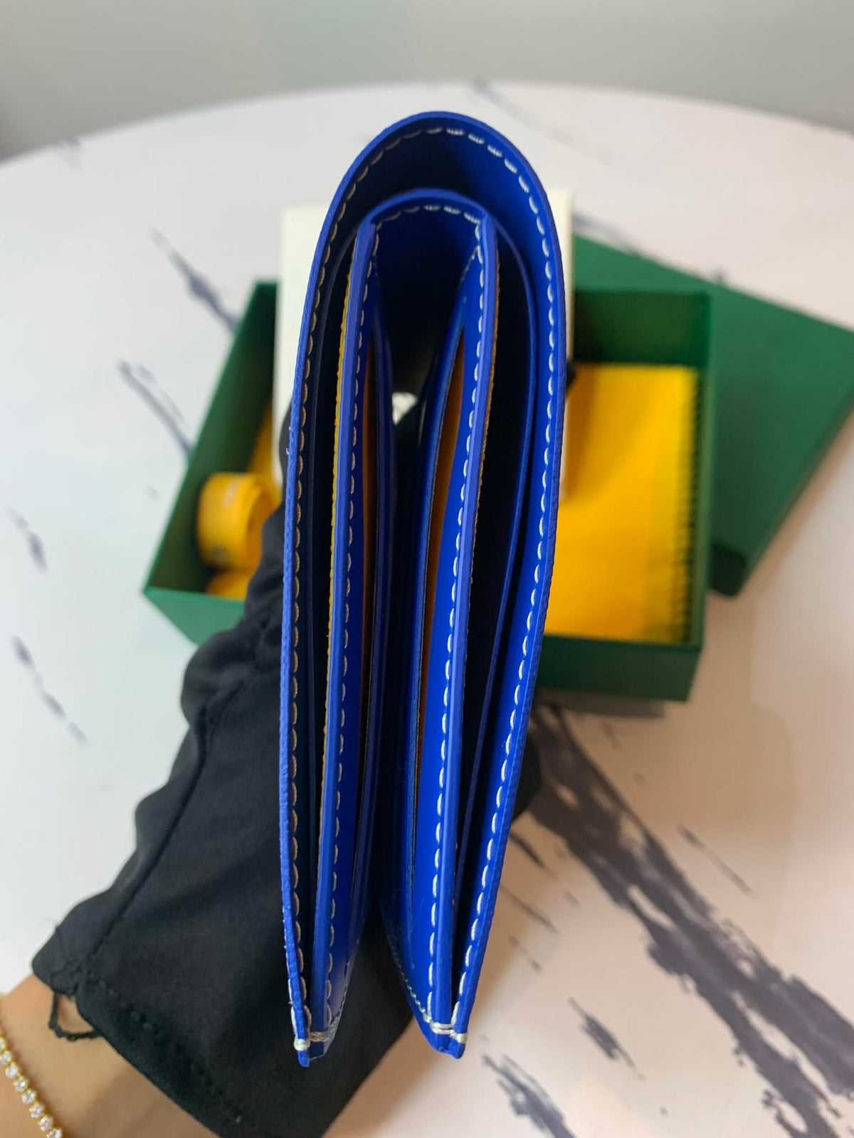 Goyard Bifold Wallet Mens Blue VAR 020236