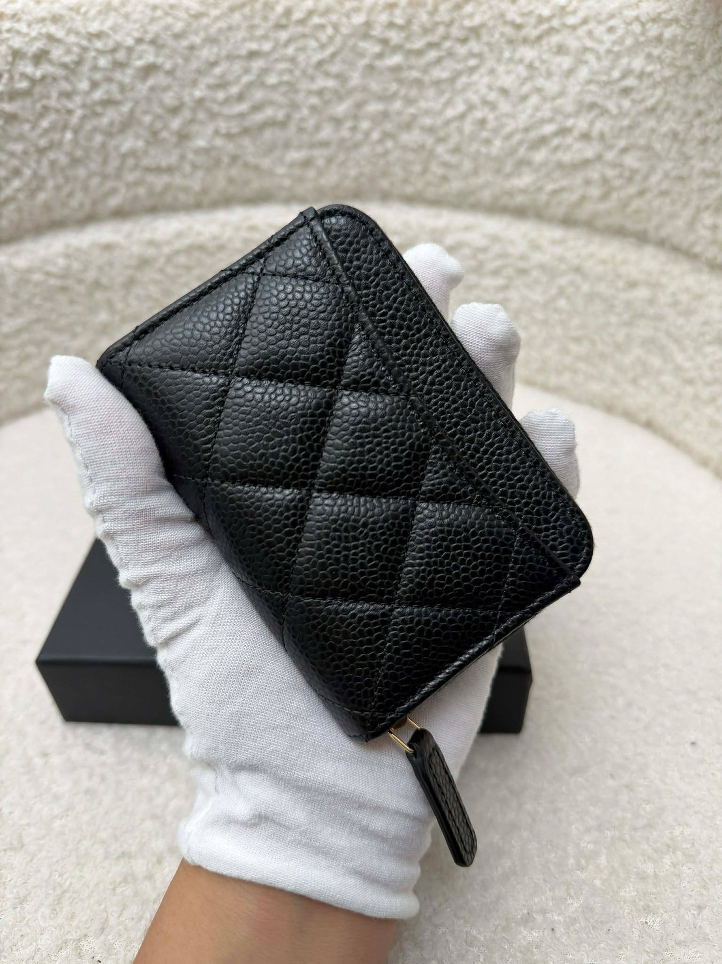 Chanel Card holder compact wallet black caviar ghw brand new K7P8EK79