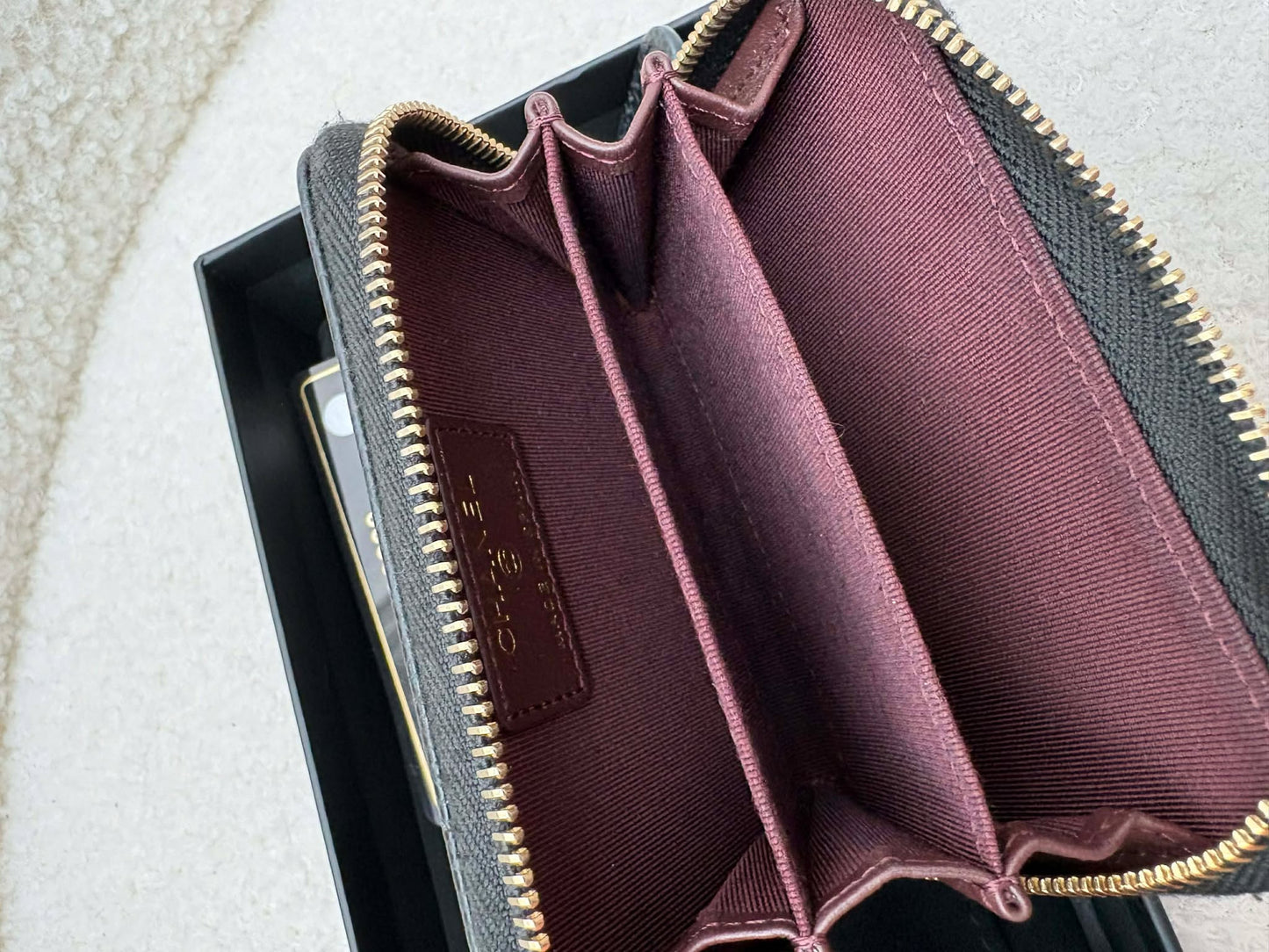Chanel Card holder compact wallet black caviar ghw rank A 31488669