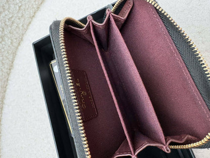 Chanel Card holder compact wallet black caviar ghw rank A 31488669