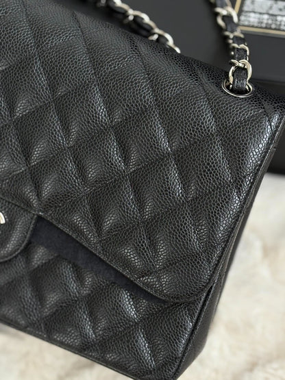 Chanel Jumbo Flap Black Caviar Shw Series 21624403