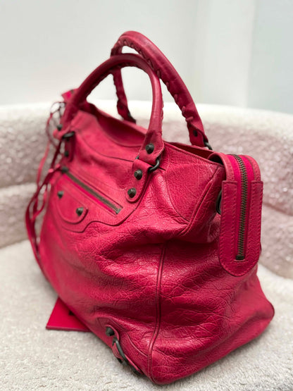 Balenciaga city red rhw with entrupy cert strap Rank A 8.5