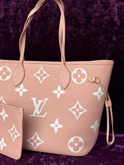Louis Vuitton Neverfull Pm Impriente Pink Micro Rank A