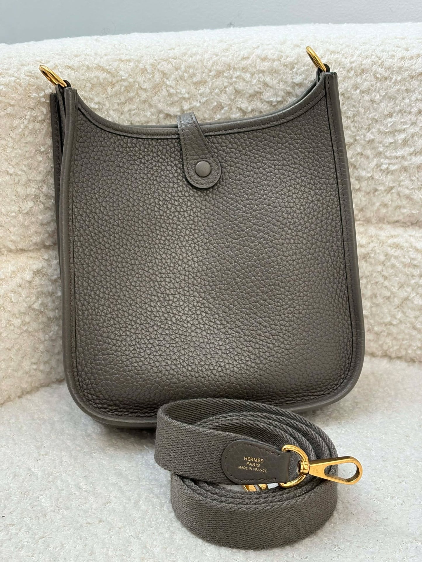 Hermes Tpm gray ghw strap stamp D DS 001 ZP Rank A