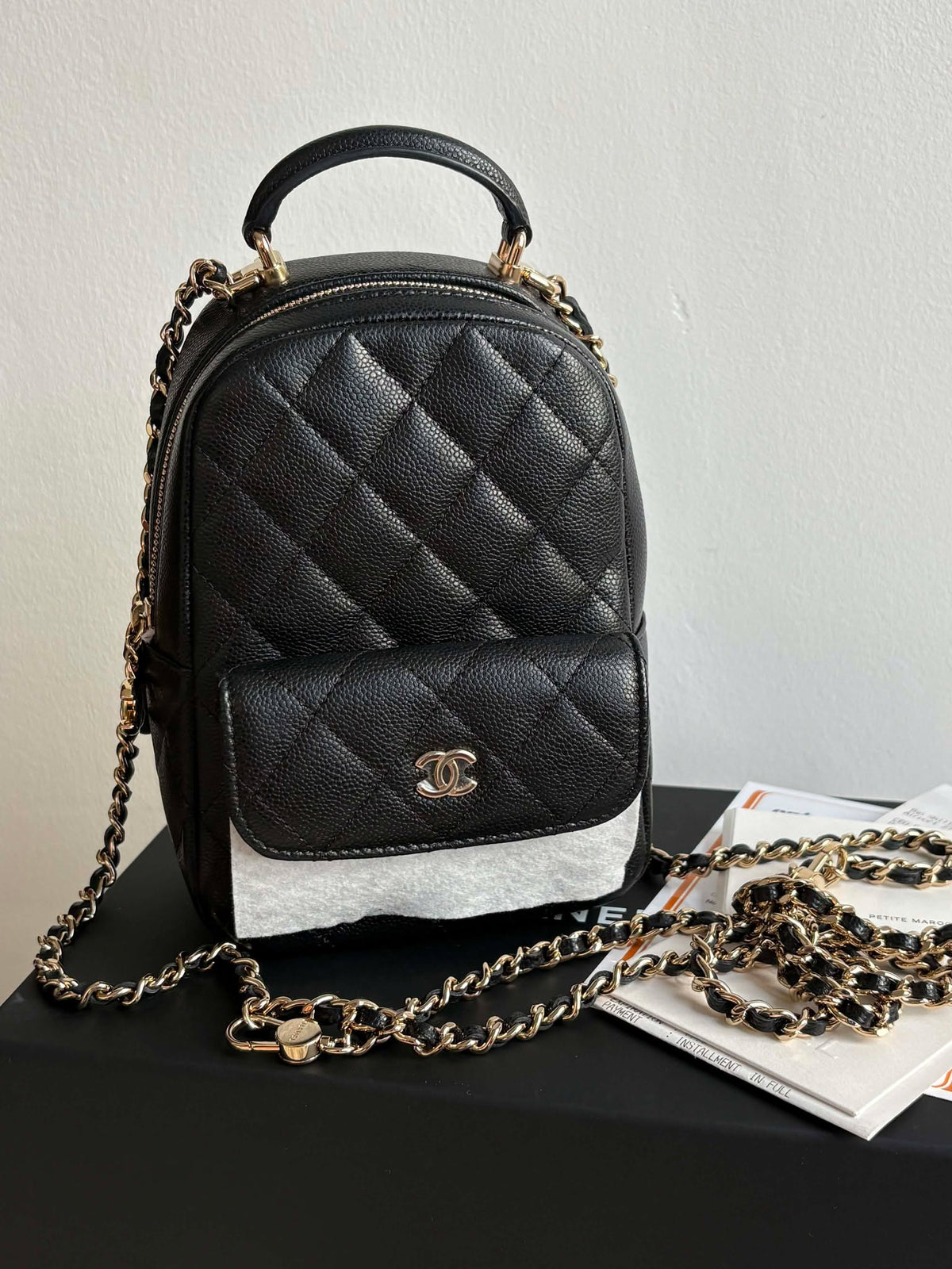 Chanel Mini Backpack Black Caviar Micro T90LAH95