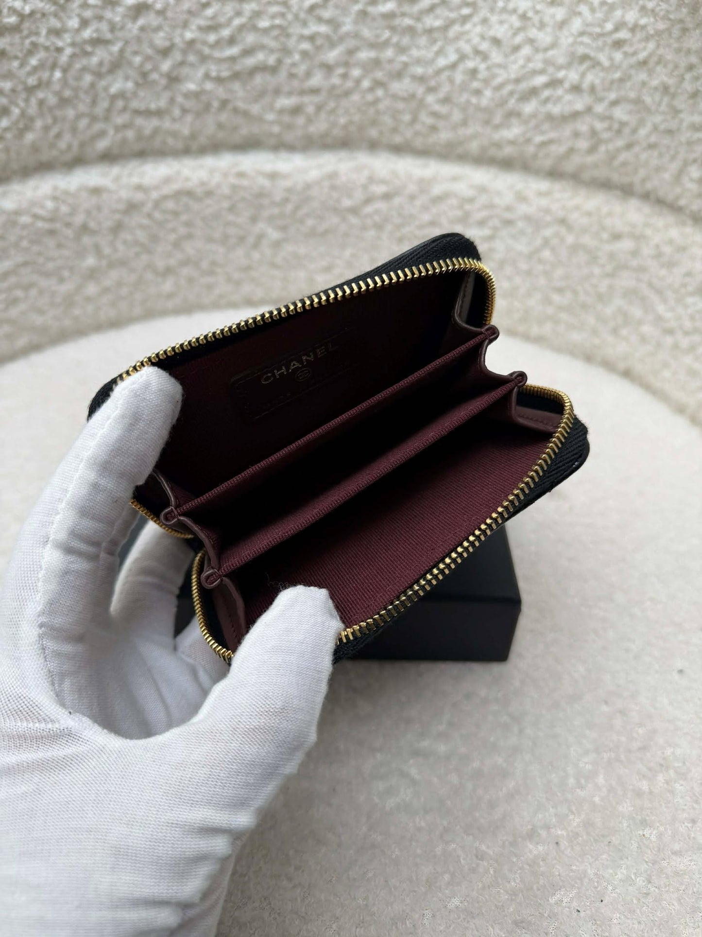 Chanel Card holder compact wallet black caviar ghw brand new K7P8EK79