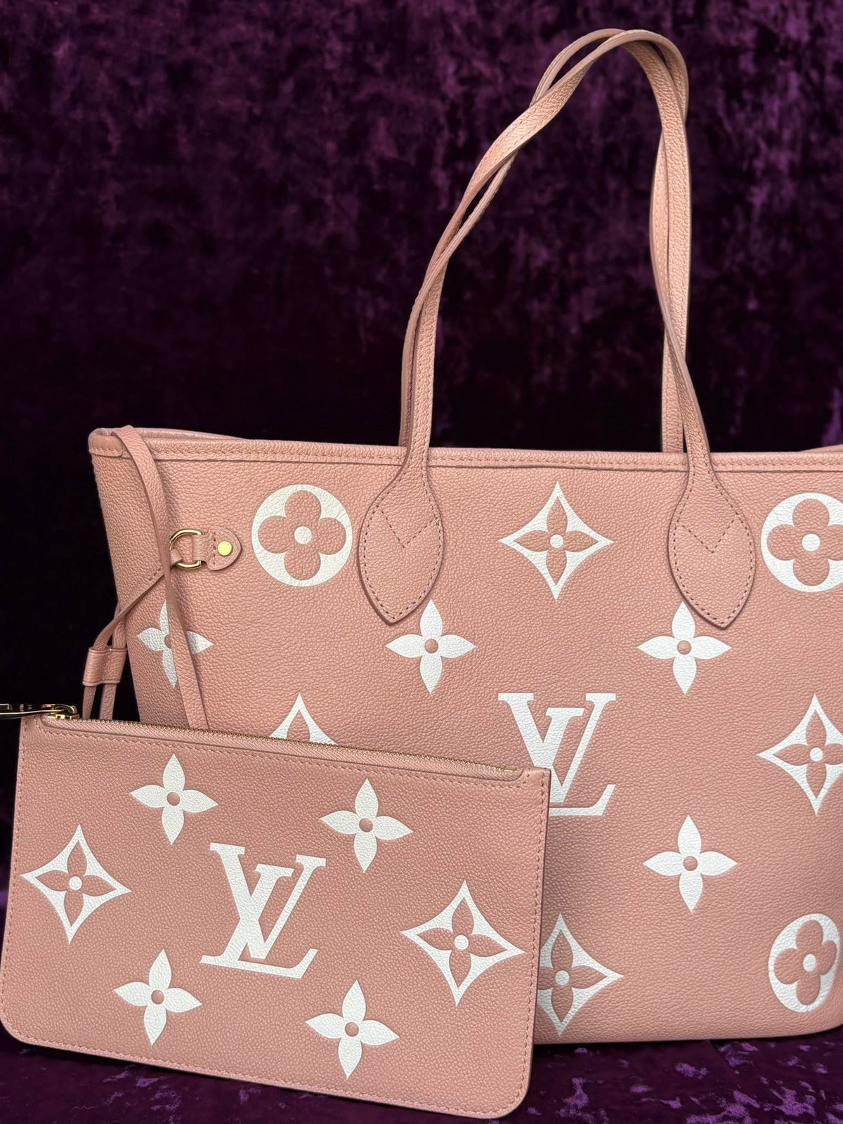 Louis Vuitton Neverfull Pm Impriente Pink Micro Rank A